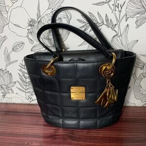 Vintage Womens MCM Quilted Purse Small Gold Hardware EUC!